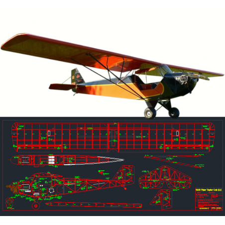 1935 Piper Taylor Cub E-2 - DXF - 1:5 Scale - Downloadable Plans ...
