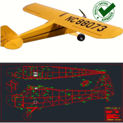 Piper J-3 Cub - DXF - 1:4...